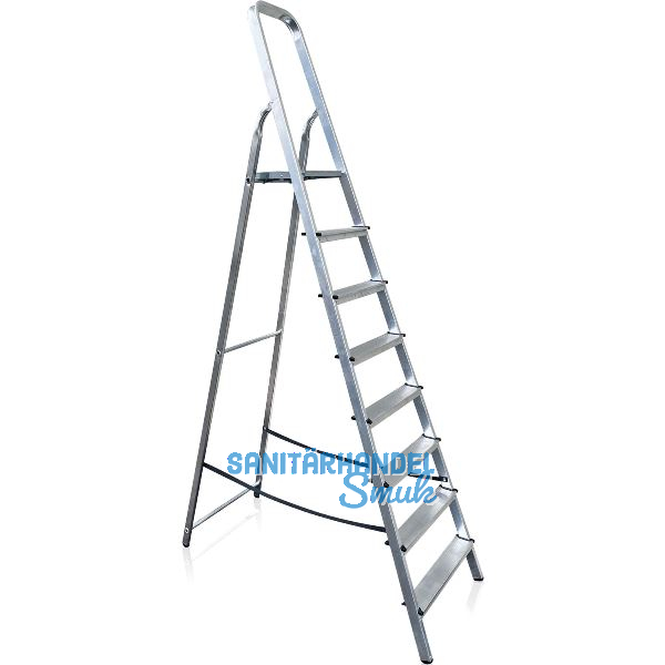 Alu Haushaltsleiter mit Plattform Stufen=8 Arbeitsh�he=3,8 m