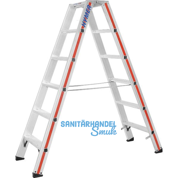 HYMER Alu-Stufen-Stehleiter Type 8024 Stufen=2 x 6 L�nge=1,53 m