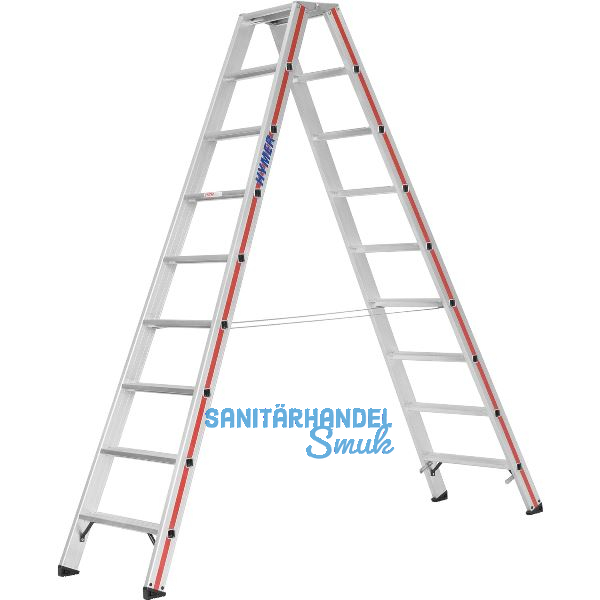 HYMER Alu-Stufen-Stehleiter Type 8024 Stufen=2 x 9 L�nge=2,28 m