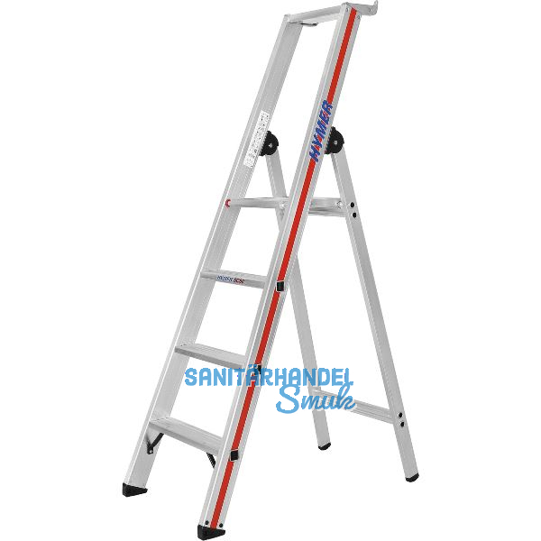 HYMER Alu-Stufen-Stehleiter mit Plattform Type 8026 Stufen 4 L�nge=1,70 m