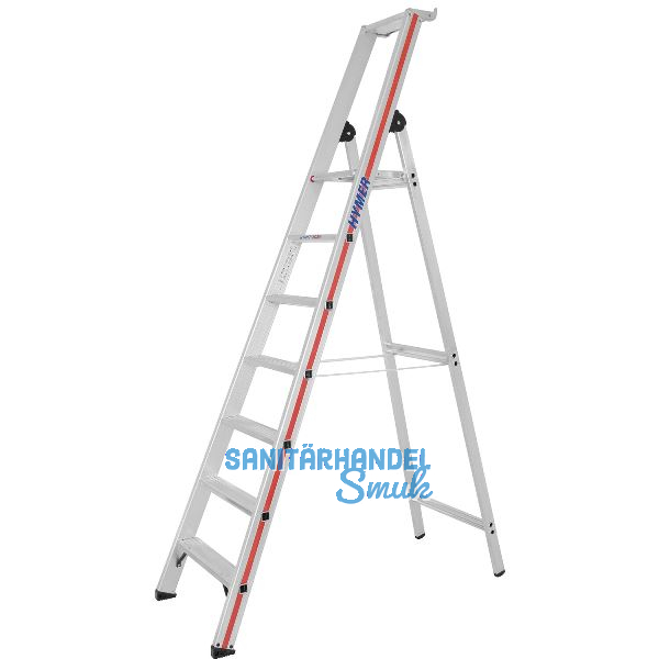 HYMER Alu-Stufen-Stehleiter mit Plattform Type 8026 Stufen 7 L�nge=2,45 m