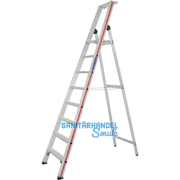 HYMER Alu-Stufen-Stehleiter mit Plattform Type 8026 Stufen 8 L�nge=2,70 m