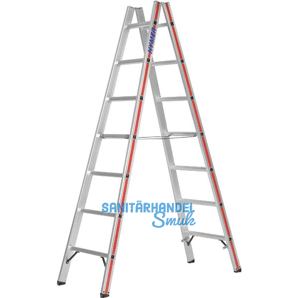 HYMER Alu-Sprossen-Stehleiter Type 6023 Sprossen=2 x 7 L�nge=2,13 m