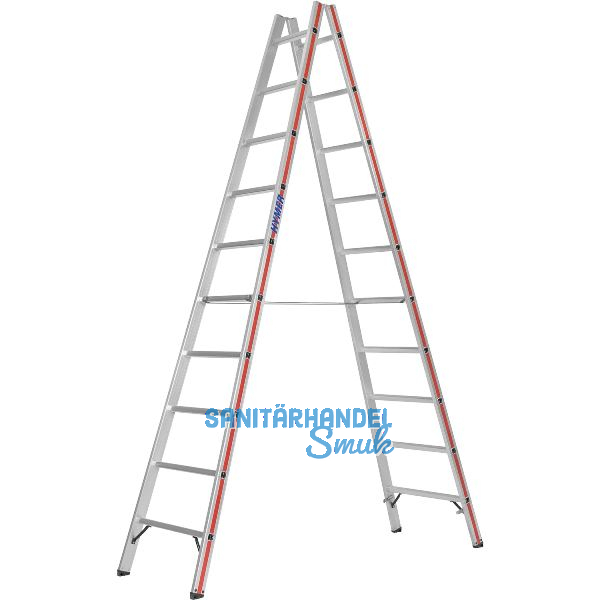 HYMER Alu-Sprossen-Stehleiter Type 6023 Sprossen=2 x 10 L�nge=2,95 m