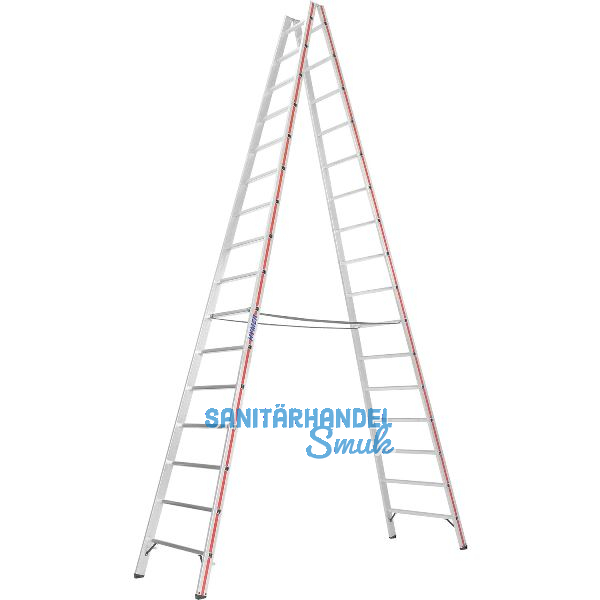 HYMER Alu-Sprossen-Stehleiter Type 6023 Sprossen=2 x 16 L�nge=4,65 m