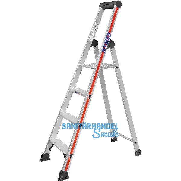 HYMER Alu-Stufen-Stehleiter mit Plattform Type 4026 Stufen 4 L�nge=1,60 m