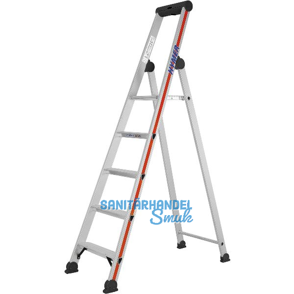 HYMER Alu-Stufen-Stehleiter mit Plattform Type 4026 Stufen 5 L�nge=1,85 m