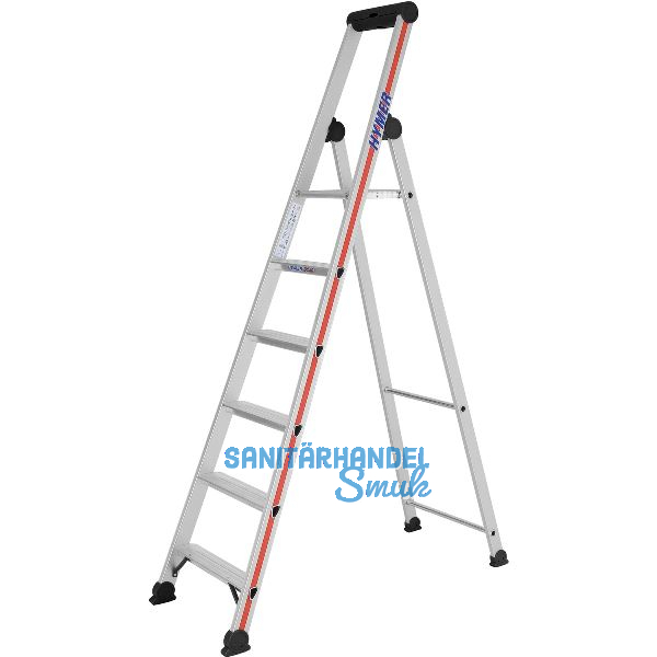 HYMER Alu-Stufen-Stehleiter mit Plattform Type 4026 Stufen 6 L�nge=2,10 m