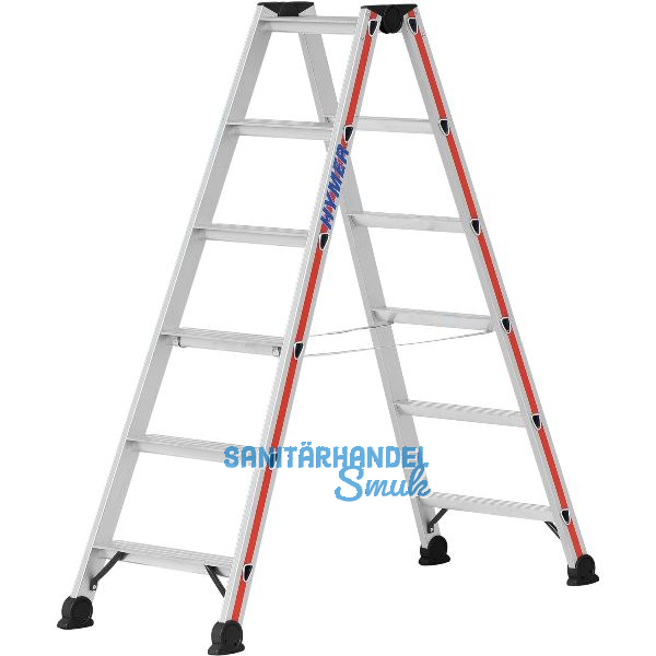 HYMER Alu-Stufen-Stehleiter Type 4024 Stufen=2 x 6 L�nge=1,53 m