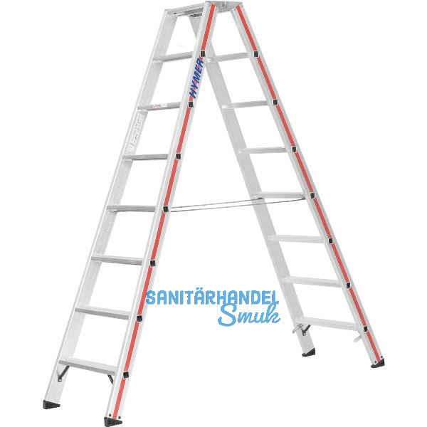 HYMER Alu-Stufen-Stehleiter Type 8024 Stufen=2 x 8 L�nge=2,05 m