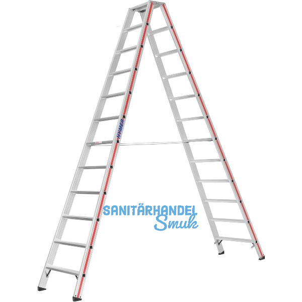 HYMER Alu-Stufen-Stehleiter Type 8024 Stufen=2 x 12 L�nge=3,05 m