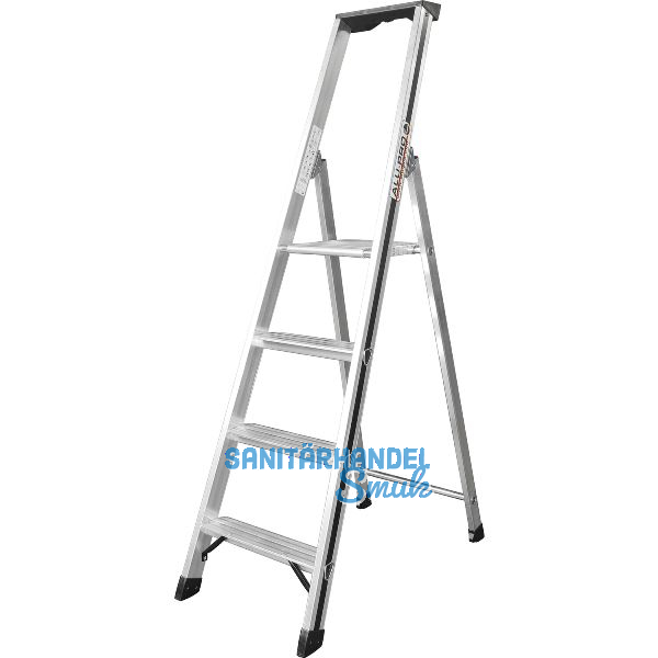 ALU-PRO Stufenstehleiter mit Plattform Type 70026 4 Stufen L�nge 1,64 m