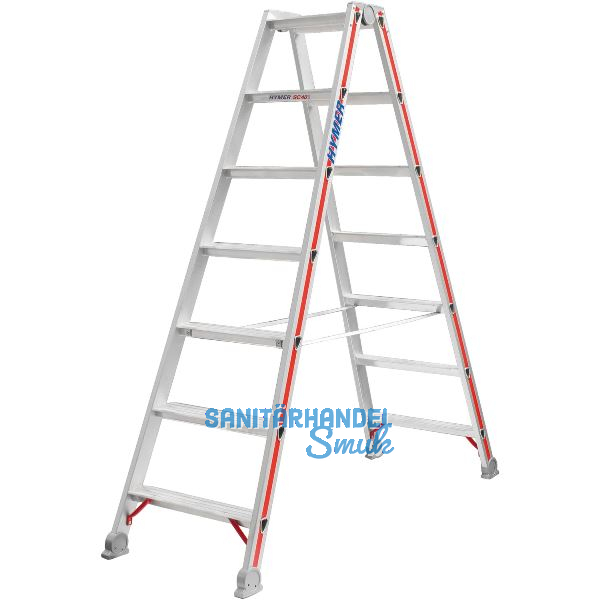 HYMER Alu-Stufen-Stehleiter Type 4024 Stufen=2 x 7 L�nge=1,79 m