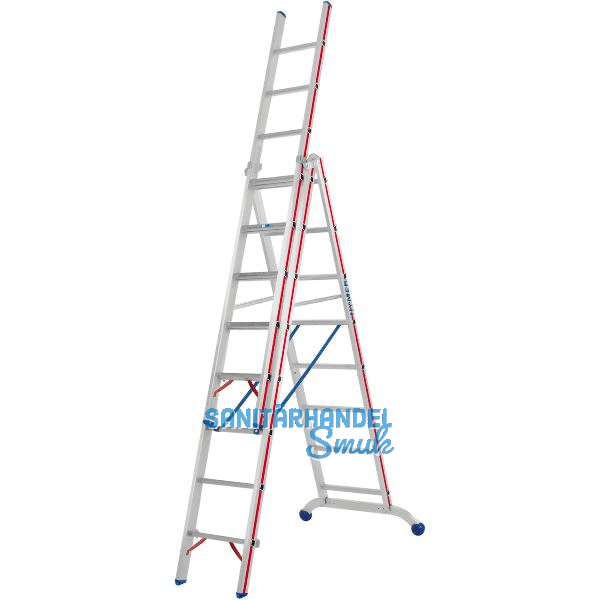 HYMER Alu-Allzweckleiter 3-teilig Type 6047 Sprossen= 3 x 8