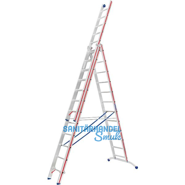 HYMER Alu-Allzweckleiter 3-teilig Type 6047 Sprossen= 3 x 12