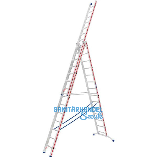 HYMER Alu-Allzweckleiter 3-teilig Type 6047 Sprossen= 3 x 14