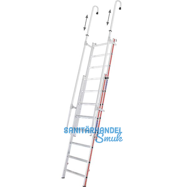 HYMER Alu Einh�nge-Schiebeleiter mit Handlauf Type 6092 Sprossen 2x8