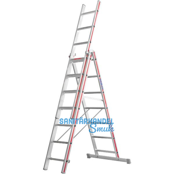 HYMER Alu-Allzweckleiter 3-teilig Type 4047 Sprossen= 3 x 7