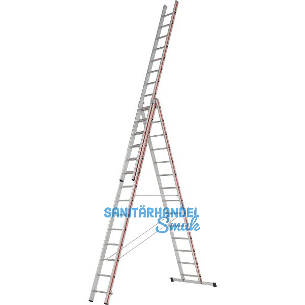 HYMER Alu-Allzweckleiter 3-teilig Type 4047 Sprossen=3 x 14