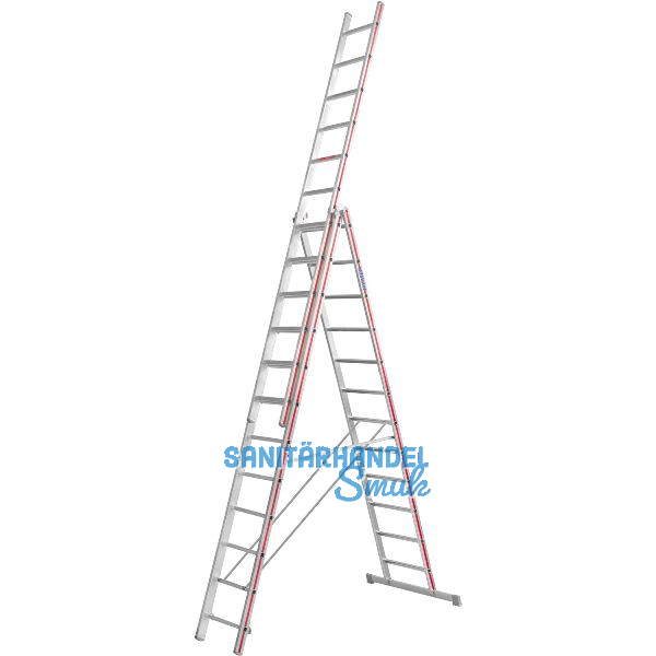HYMER Alu-Allzweckleiter 3-teilig Type 4047 Sprossen=3 x 12