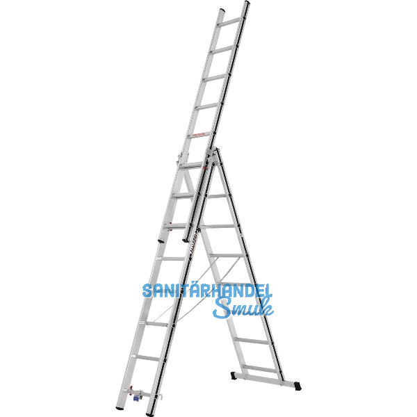 ALU-PRO Allzweckleiter 3-teilig Typ 70047 Sprossen=3x8 L�nge von 2,32/5,11m
