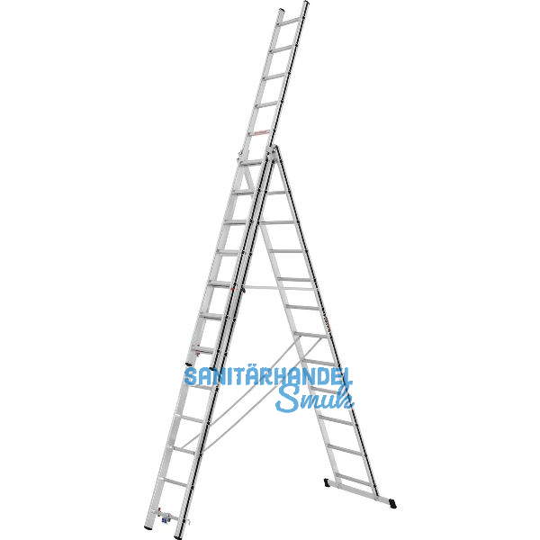 ALU-PRO Allzweckleiter 3-teilig Typ 70047 Sprossen=3x12L�nge von 3,49/7,97m