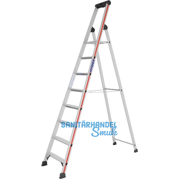 HYMER Alu-Stufen-Stehleiter mit Plattform Type 4026 Stufen 8 L�nge=2,60 m