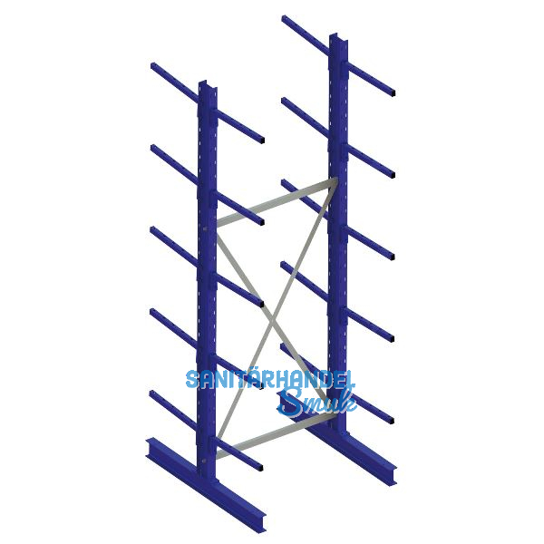 META Kragarm-Grundregal doppelseitig H�he 3000 mm Tiefe 600 mm Last 140/1000 kg