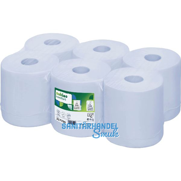 Papierhandtuch-Rolle blau 200 mm 2-lagig Packungsinhalt 6 Rollen