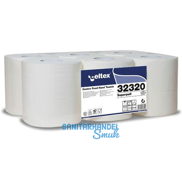 Putzpapier-Rolle wei� 200 mm 2-lagig Packungsinhalt 6 Rollen