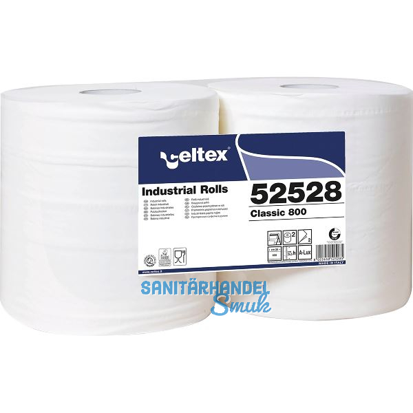 Putzpapier-Rolle wei� Zellstoff 2-lagig Packungsinhalt 2 Rollen