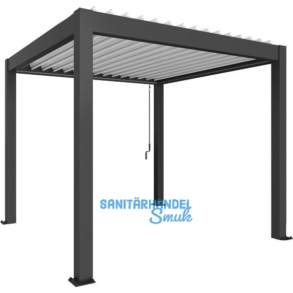 BIOHORT Pergola Gr. 3 x 3 dunkelgrau/wei�