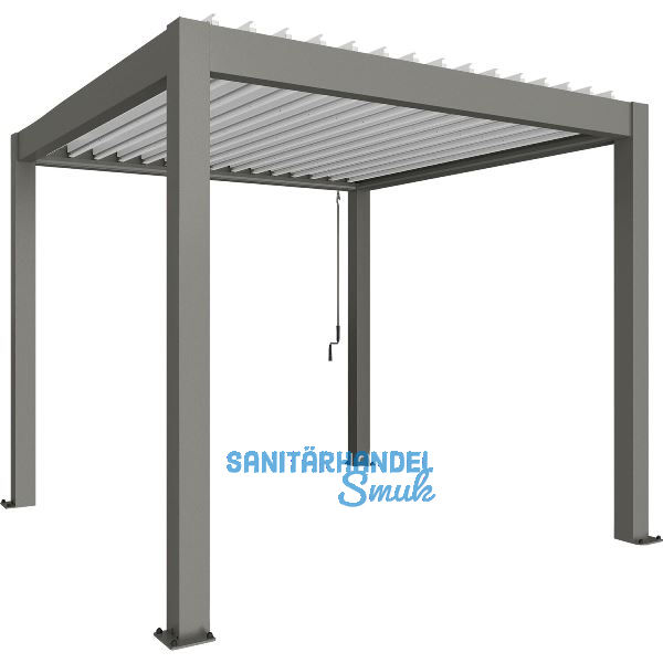 BIOHORT Pergola Gr. 3 x 3 quarzgrau/wei�