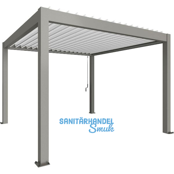 BIOHORT Pergola Gr. 3,5 x 3,5 quarzgrau/wei�