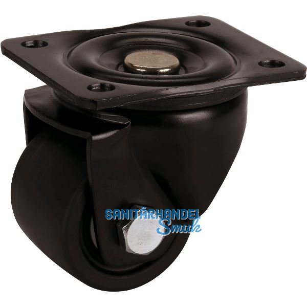 D�RNER + HELMER Lenkrolle Schwarz Platte 75 mm 600 kg