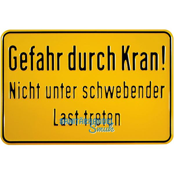 Hinweisschild Gefahr durch Kran! 300 x 200 mm