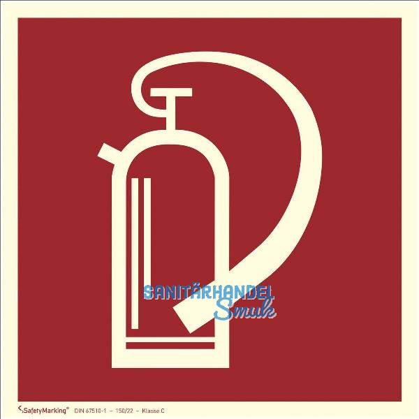 Hinweisschild Feuerl�scher Symbol 200 x 200 mm