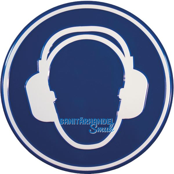 Gebotsschild Geh�rschutz rund 200 mm