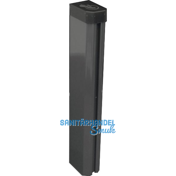 H+S Oktavia ULI S�ulenschaft Alu/grau L�nge 1,9 m f�r Zaunh�he 1,43 m