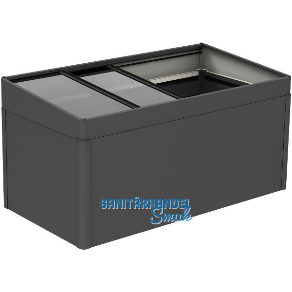 BIOHORT Fr�hbeetaufsatz HochBeet 2 x 1 dunkelgrau-metallic