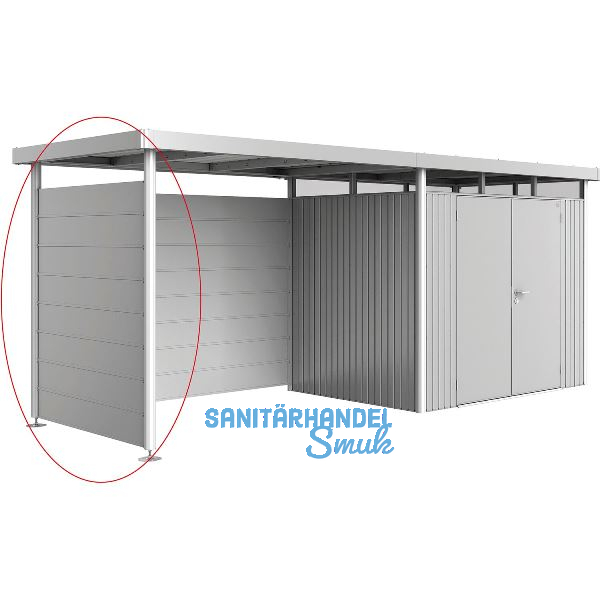 BIOHORT Seitendach-Seitenwand HighLine H2 silber-metallic