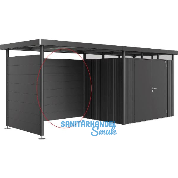 BIOHORT Seitendach-R�ckwand HighLine H2, H3, H4, H5 dunkelgrau-metallic