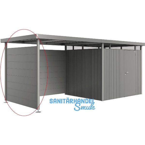 BIOHORT Seitendach-Seitenwand HighLine H3 quarzgrau-metallic