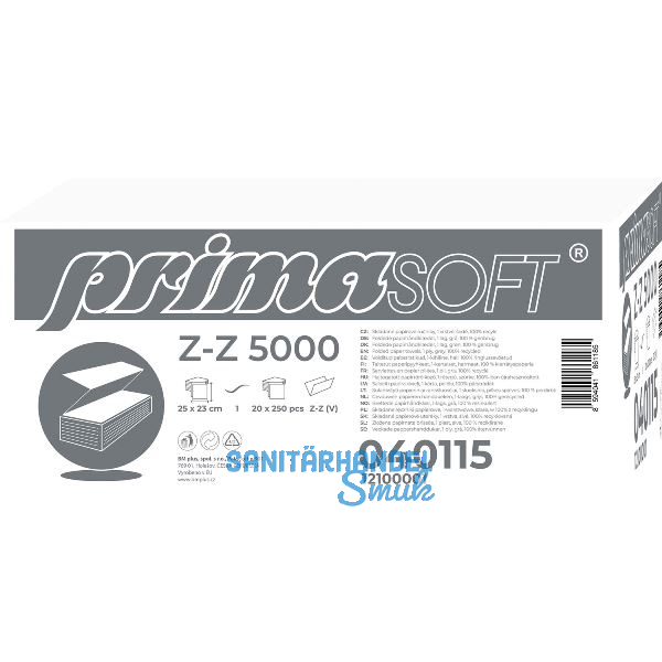 Papier-Falthandtuch Z-Z 5000 Falz grau 1-lagig