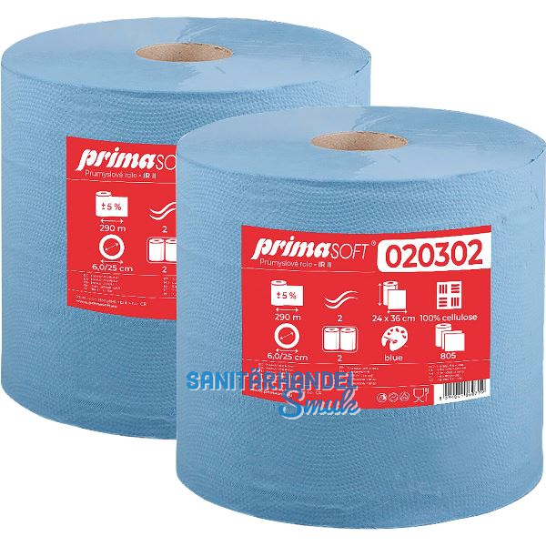 Putzpapier-Rolle IR II primaSOFT blau 2-lagig Packungsinhalt 2 Rollen