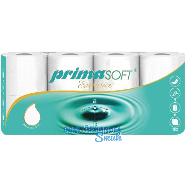 Toilettenpapier Primasoft 3-lagig, 1 PK = 8 Rollen