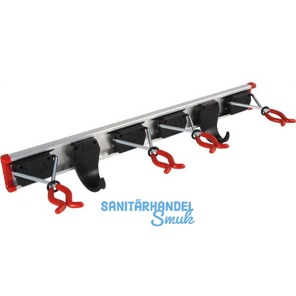 BRUNS Alu-Ger�tehalterschiene mit 4 Haltern und 2 Haken 500 mm