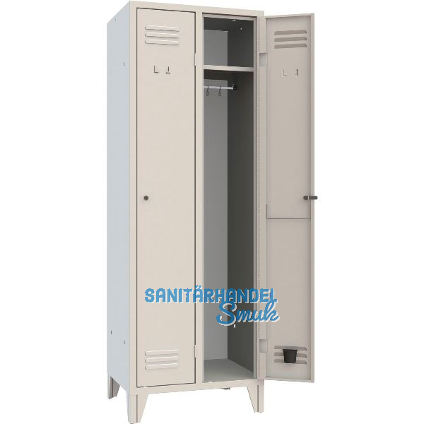 Garderobenschrank Abteilanzahl 2 RAL7035