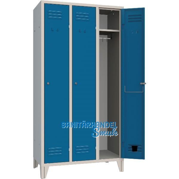 Garderobenschrank Abteilanzahl 3 RAL7035/5010