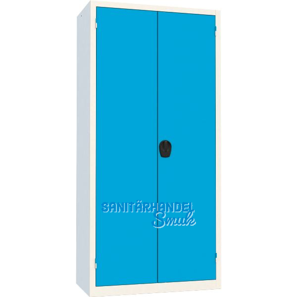 Fl�gelt�rschrank 1950x930x500 mm RAL 7035 lichtgrau/5012 lichtblau